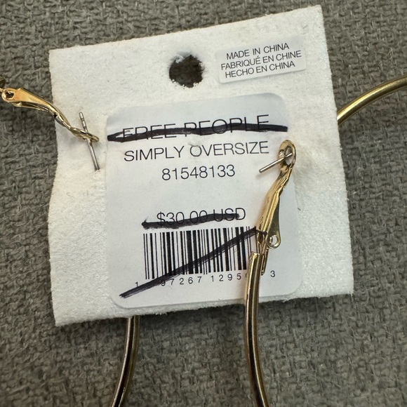 Free People Simply The Best Oversized Hoops Gold - Picture 4 of 5
